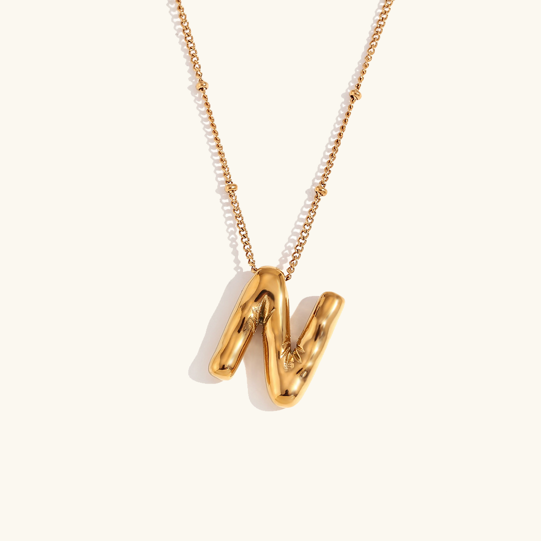 Balloon Gold Initial Necklace