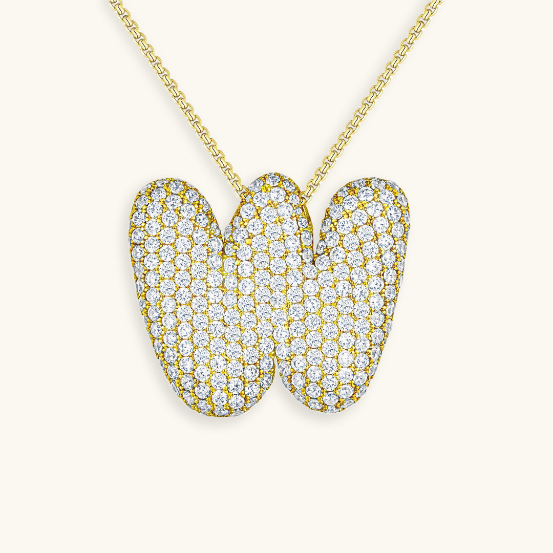 Bubble Initial Diamond Necklace