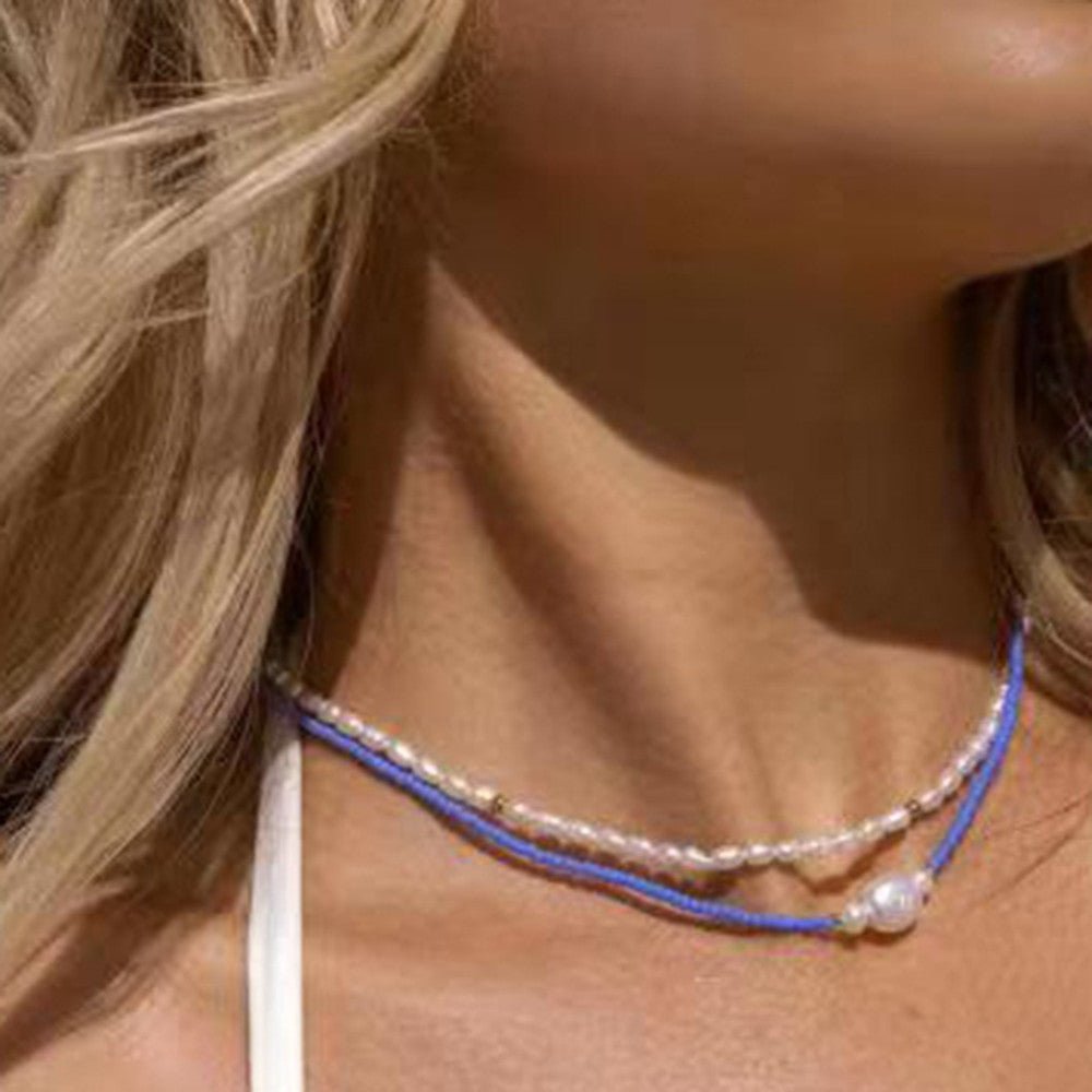 Aloha Pearl and Gold Choker Necklace