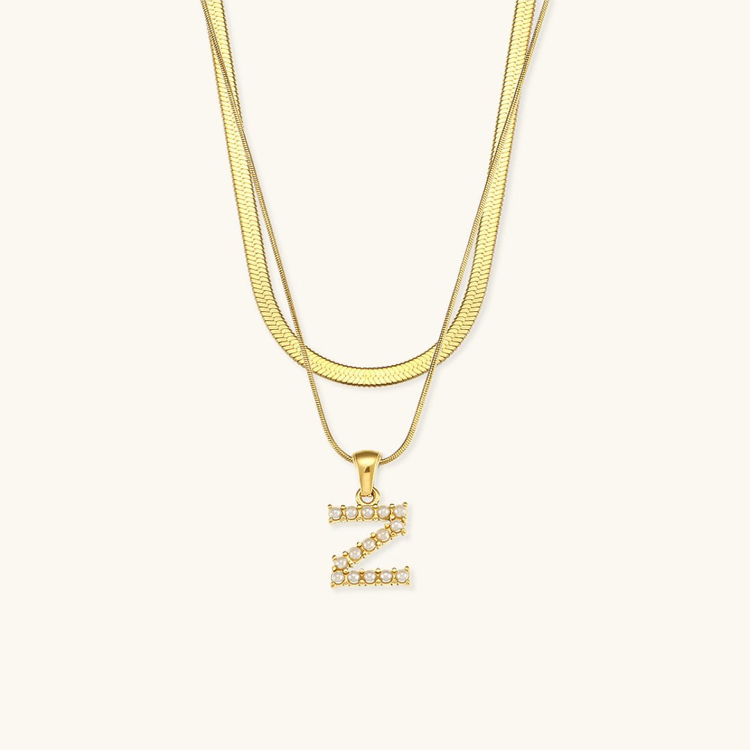 Fiona Layered Gold Initial Letter Necklace