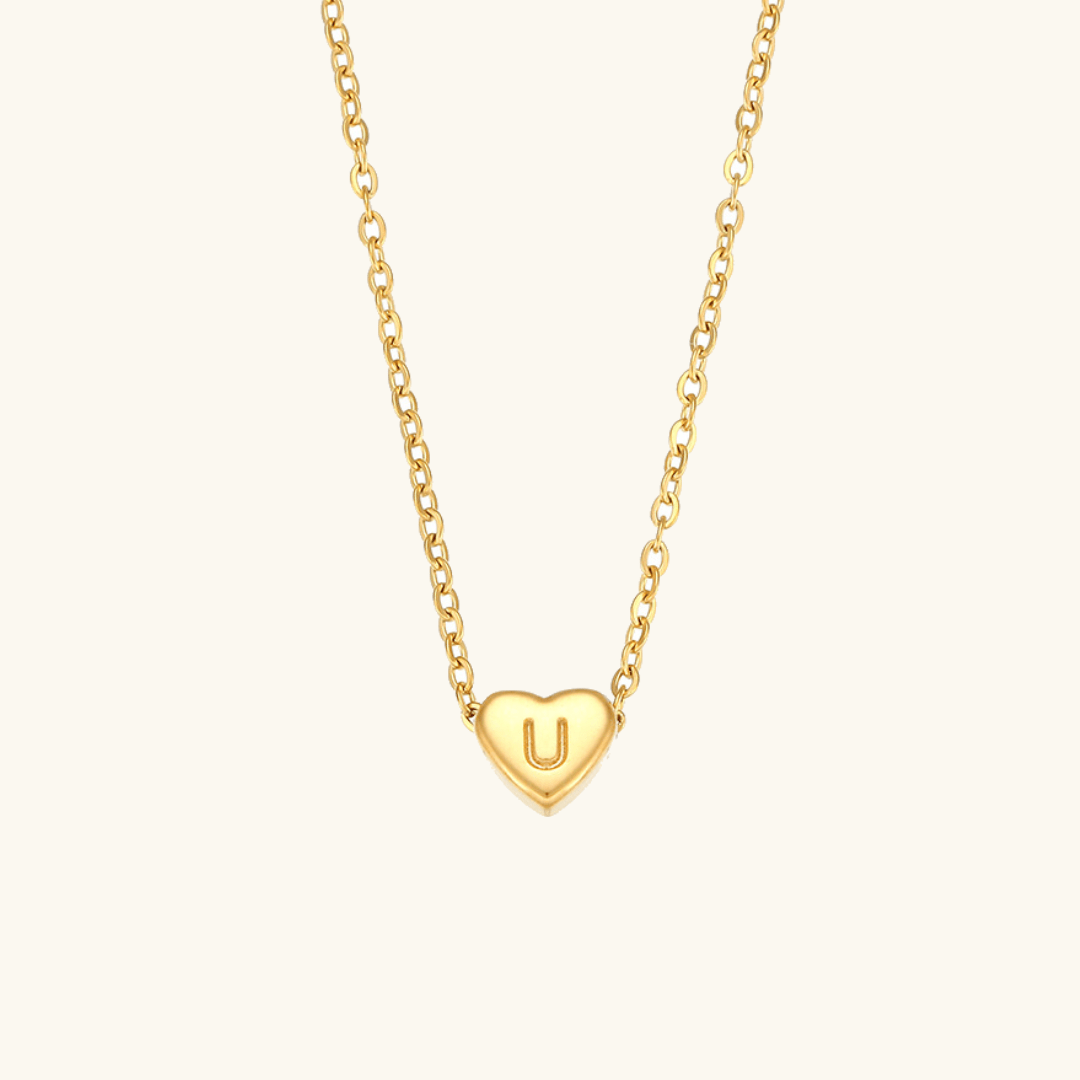 Heart Initial Gold Necklace