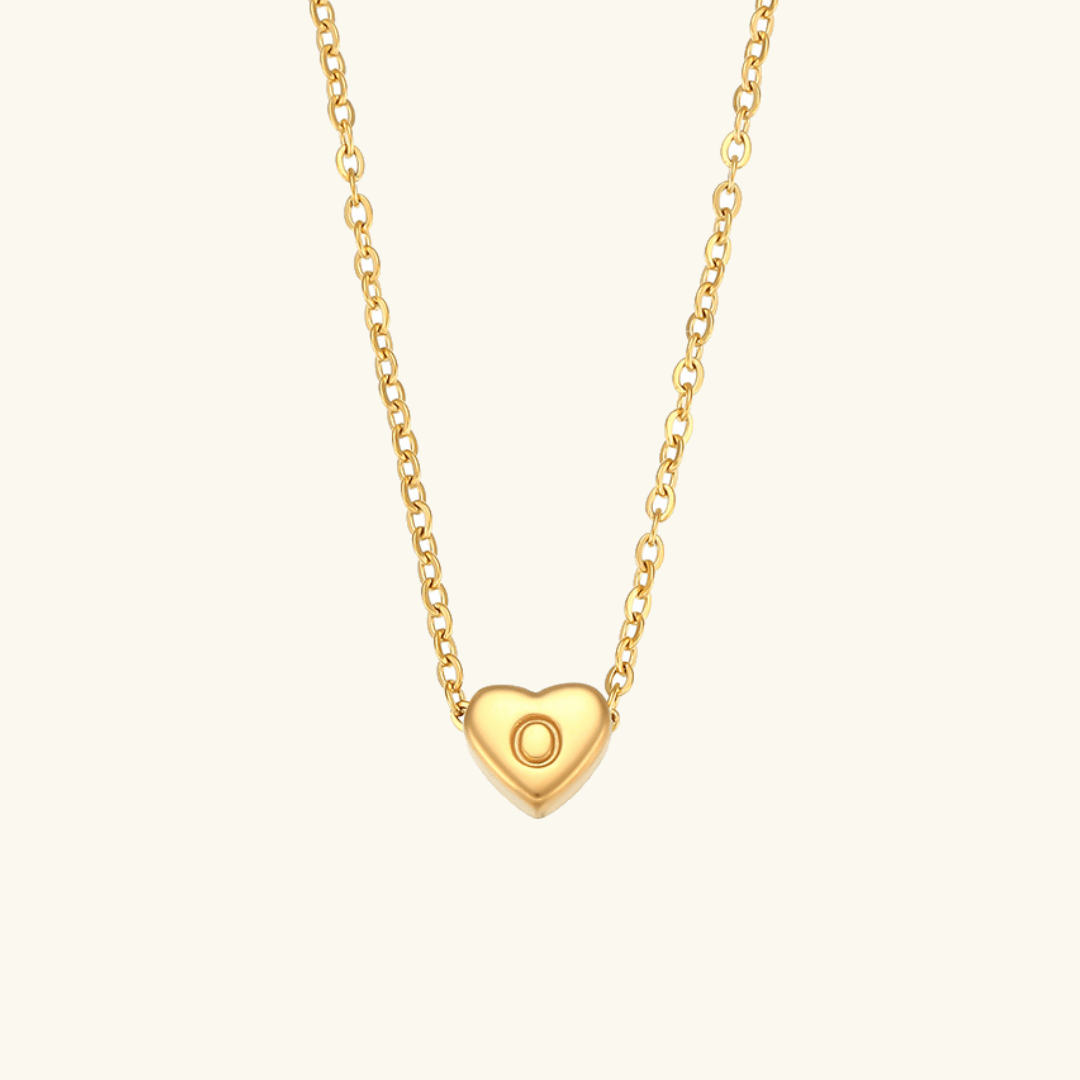 Heart Initial Gold Necklace