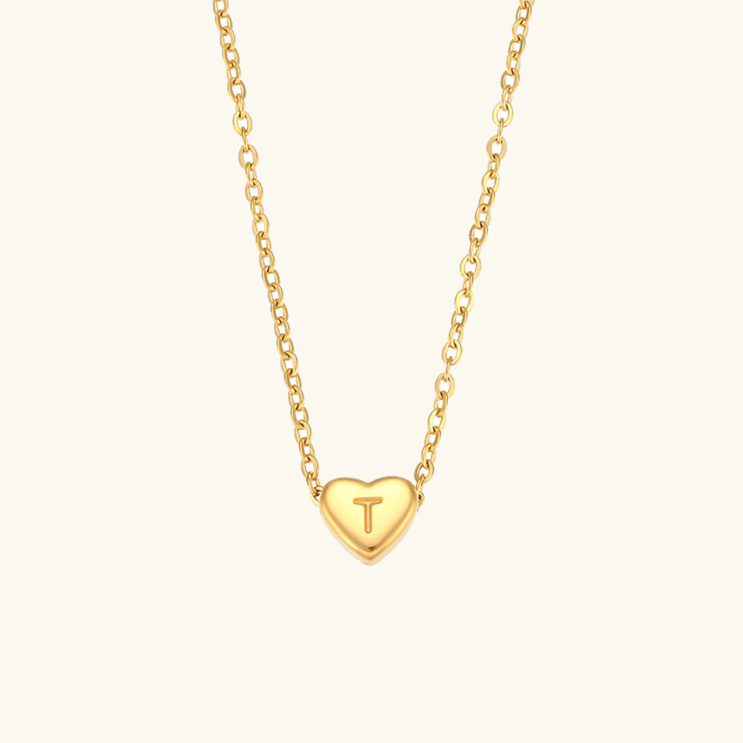 Heart Initial Gold Necklace